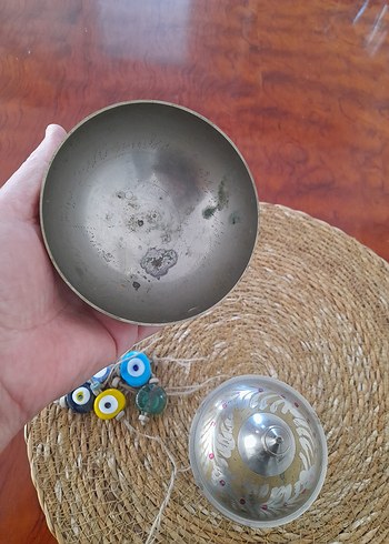 Etnik desenli Bohem Gri ve Turkuaz Tabak Seti - Görsel 6