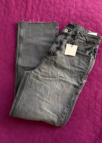 38 Beden gri Renk Gri Midi Kadın Denim Jean