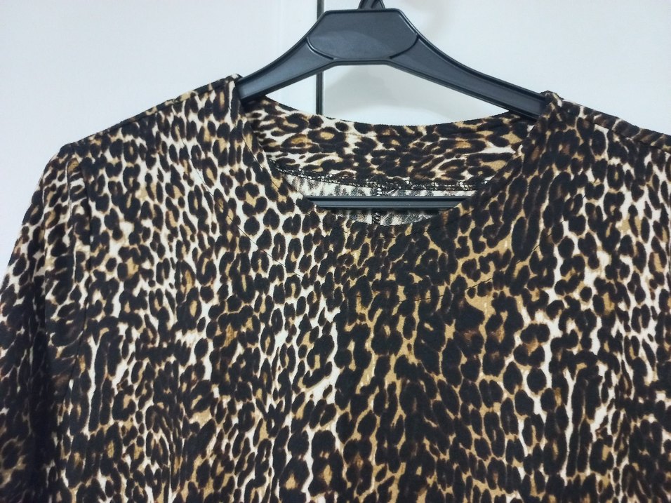 Kahverengi Leopar Desenli Uzun Kadın Elbise - Görsel 4