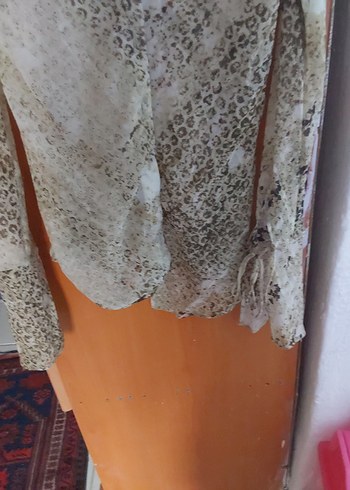 Mango Düğmeli V Yaka Uzun Kollu Bohem Gömlek