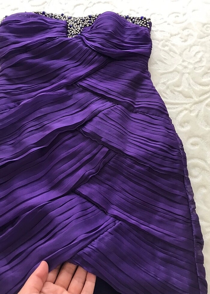 Abiye elbise mor - Görsel 3