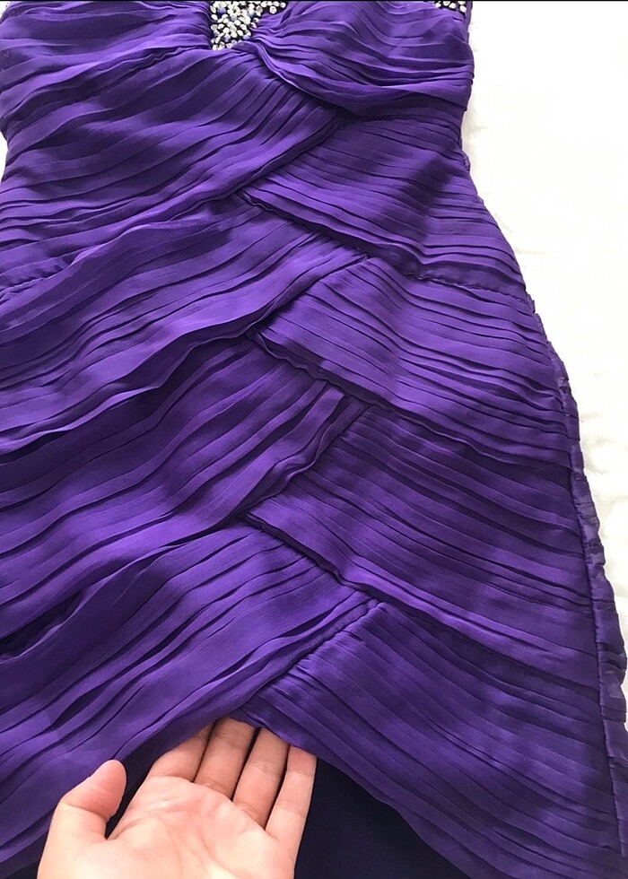 Abiye elbise mor - Görsel 4