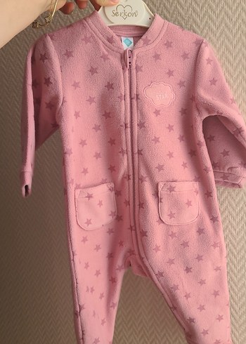 Kız Bebek Fermuarlı Pembe yumuşak Tulum