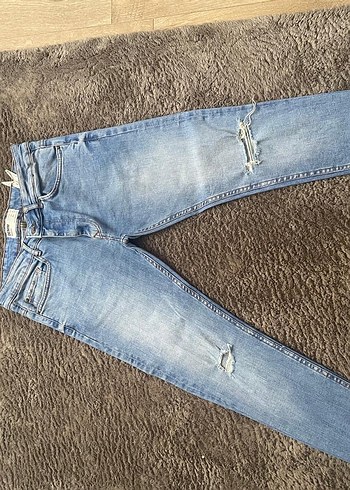 Gri Mavi Kadın Denim Pantolon