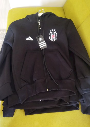 Siyah Fermuarlı Kapüşonlu Erkek Sweatshirt