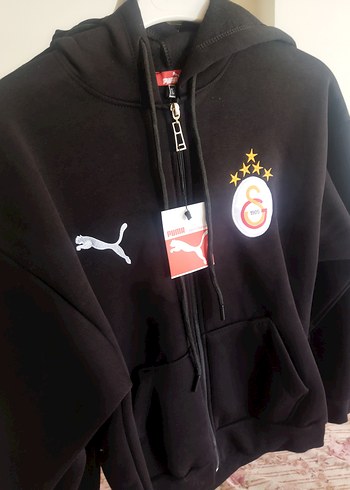 Puma Siyah Kapüşonlu Fermuarlı Sweatshirt
