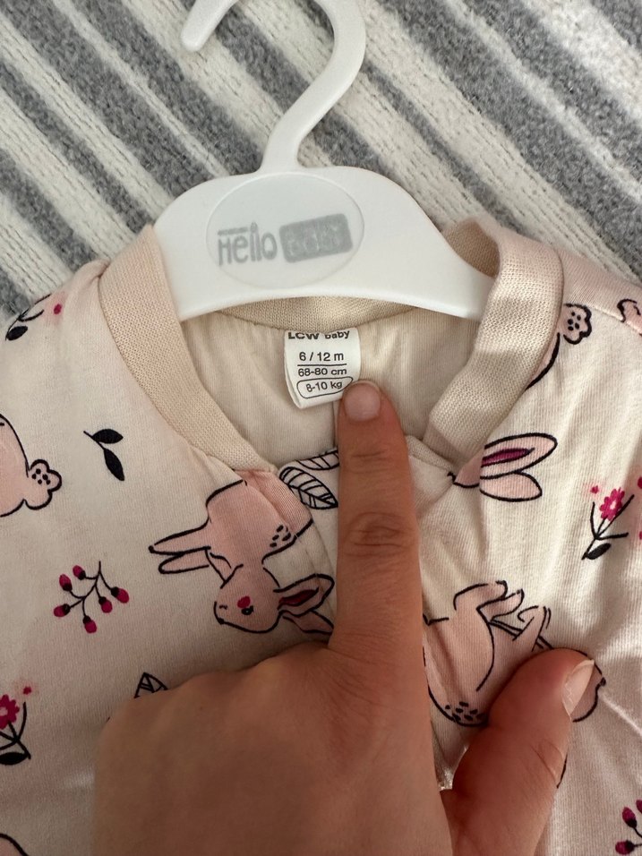 Kız Bebek Pamuklu Tavşan Desenli Tulum - Görsel 2