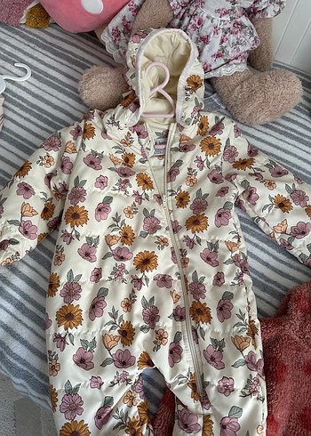 Çiçek Desenli Bebek Kız Tulumu - Görsel 2