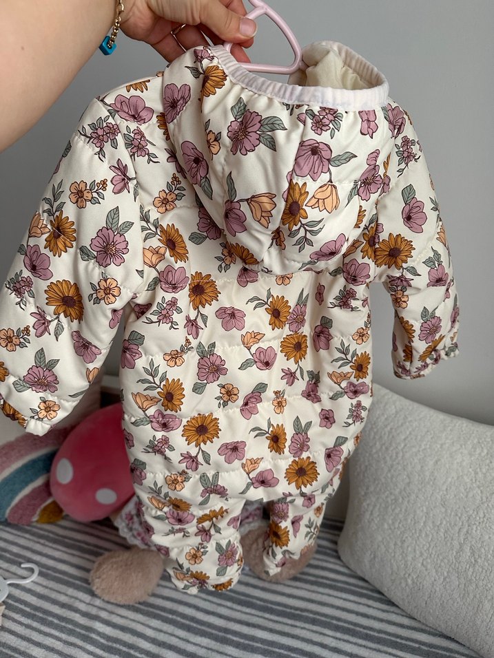 Çiçek Desenli Bebek Kız Tulumu - Görsel 4