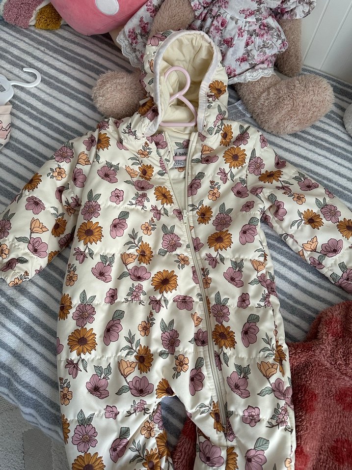 Çiçek Desenli Bebek Kız Tulumu - Görsel 2