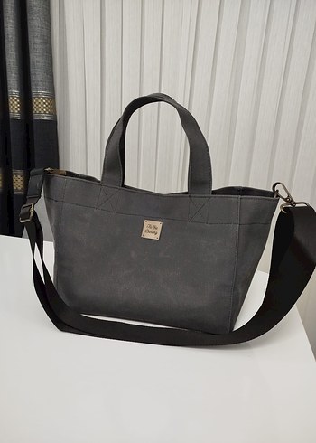 Antrasit Kanvas Totebag Model Kadın Çantası