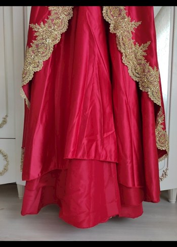 Bordo Nakışlı Uzun Kollu Kadın Abiye - Görsel 6