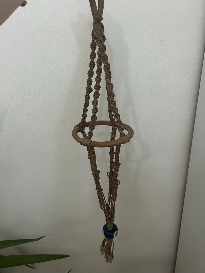 Sıfır, Makrome saksılık nazar boncuklu - Görsel 3