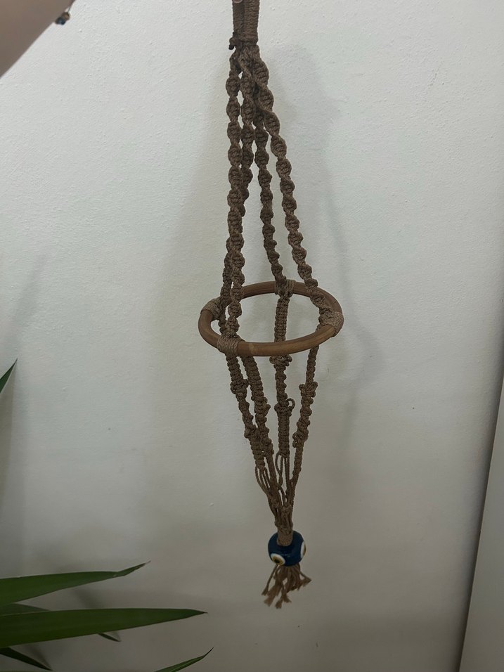 Sıfır, Makrome saksılık nazar boncuklu - Görsel 4