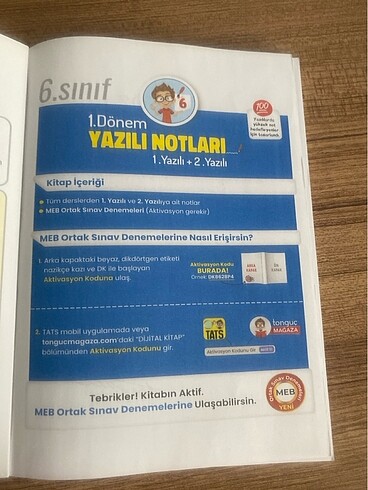  Beden Tonguç 6.sınıf 1. Ve 2. Yazılı notları