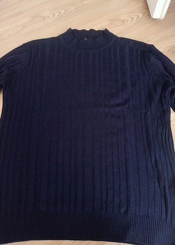 Erkek Lacivert Boğazlı Triko Kazak - Görsel 2