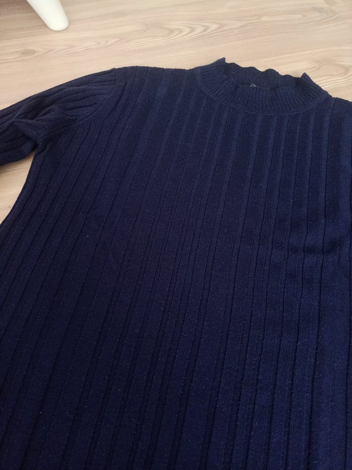 Erkek Lacivert Boğazlı Triko Kazak - Görsel 3