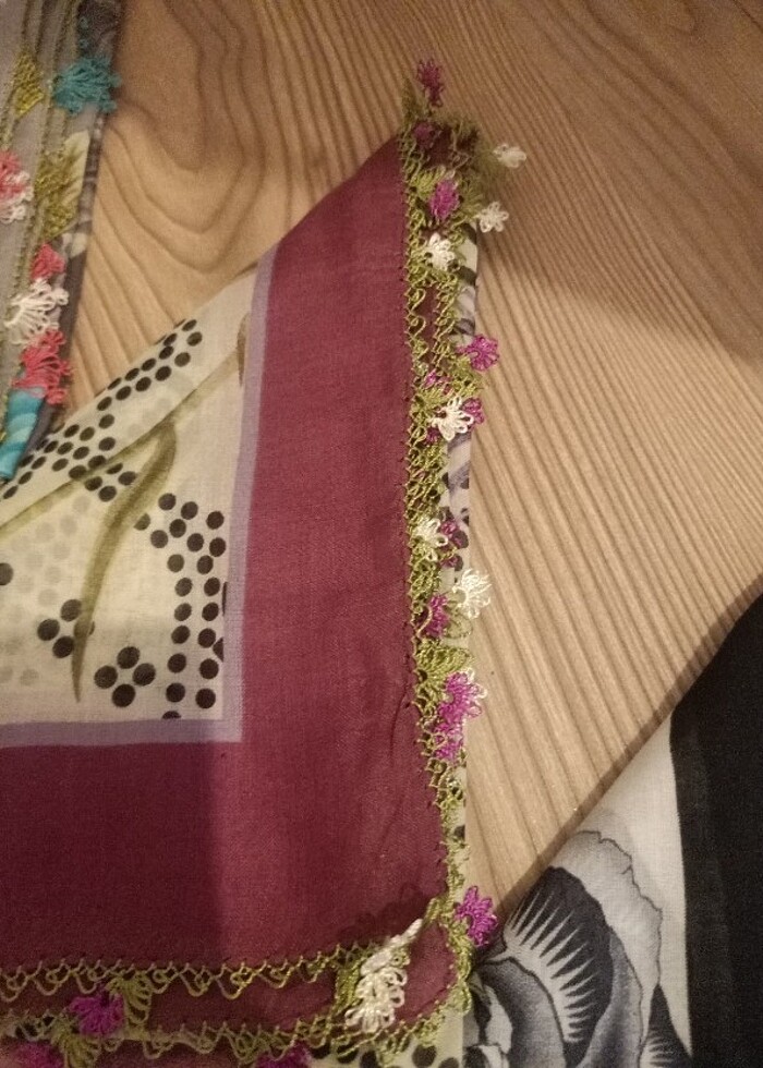 Üç adet iğne oyası yazma  - Görsel 3