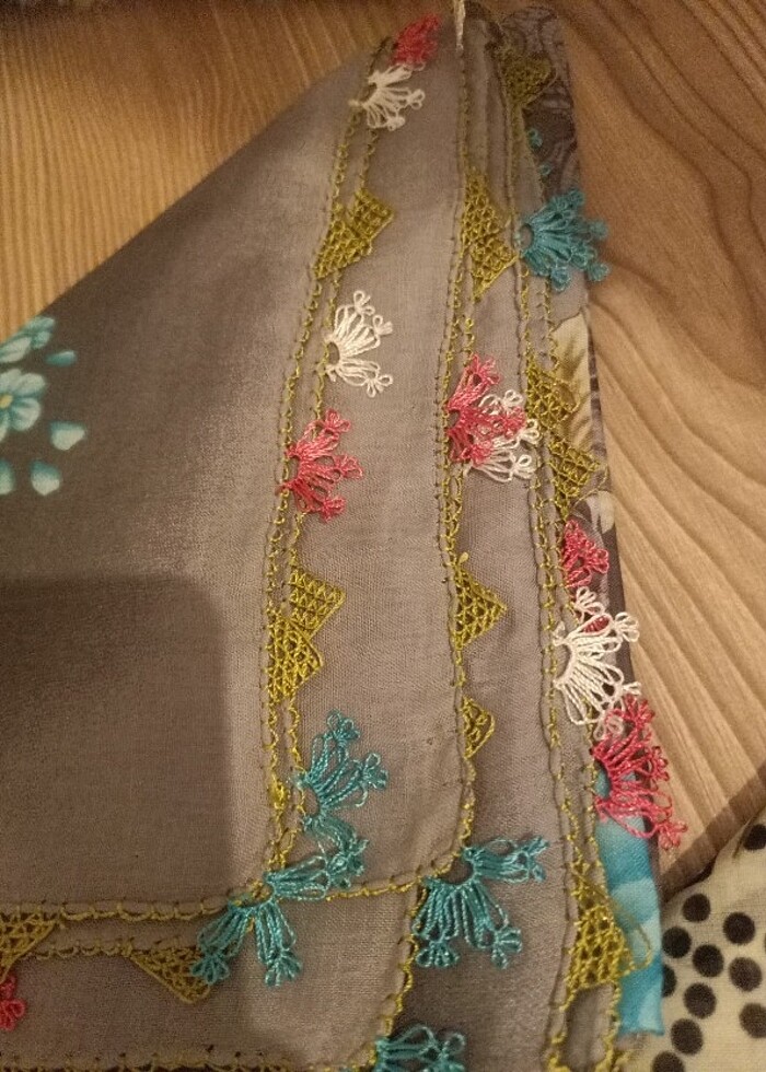 Üç adet iğne oyası yazma  - Görsel 4