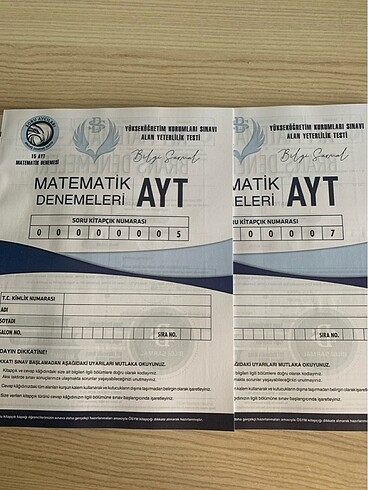  Beden Renk Matematik Ayt Bilgi Sarmal 15*40 Deneme