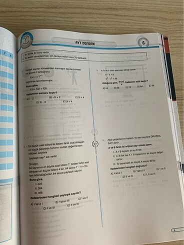  Beden Orijinal Matematik Ayt 12 li Deneme Sınavı