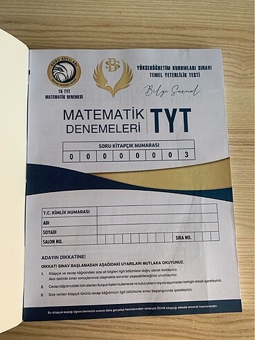 Bilgi Sarmal Tyt Matematik 15*40 Deneme