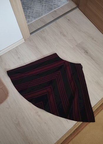 Adil Işık Bordo Pilili Midi Etek