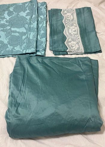 çok özel tasarım premium dantelli el emegi Turkuaz pike Takımı - Görsel 6