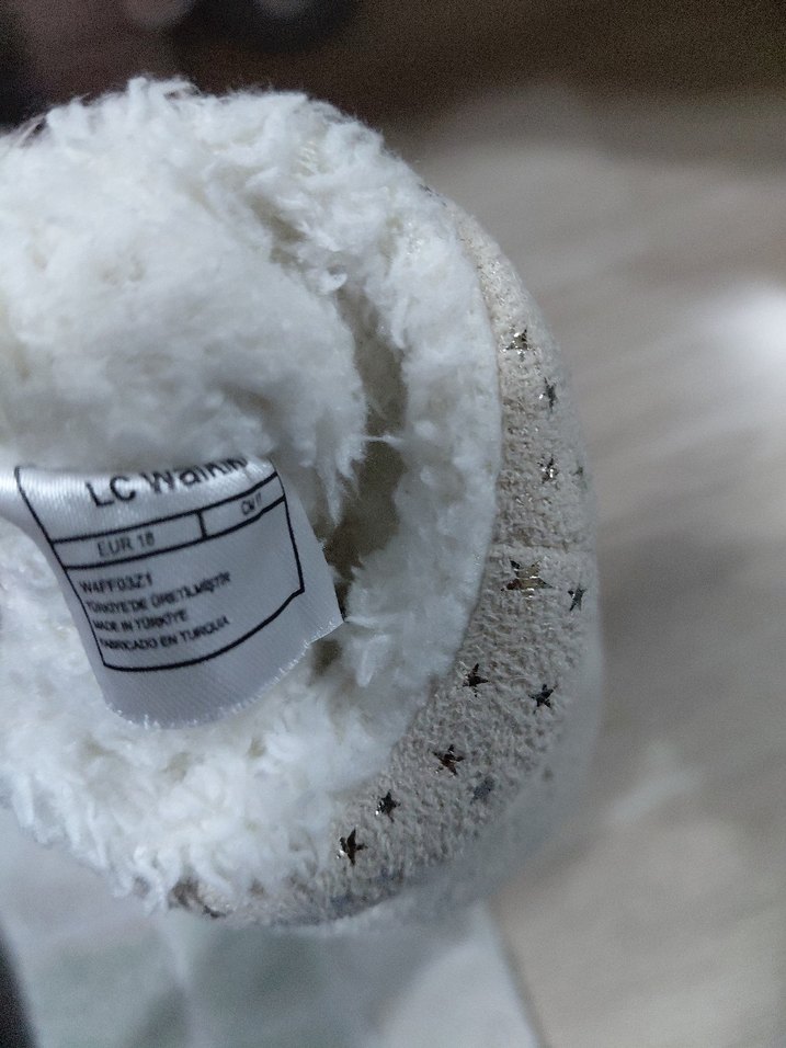 Kız Çocuk Gri Örgü Sıcak Ev Terliği - Görsel 3