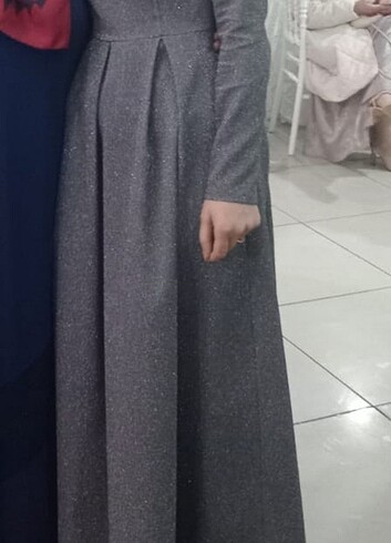 Gri Simli 38 beden Abiye - Görsel 5