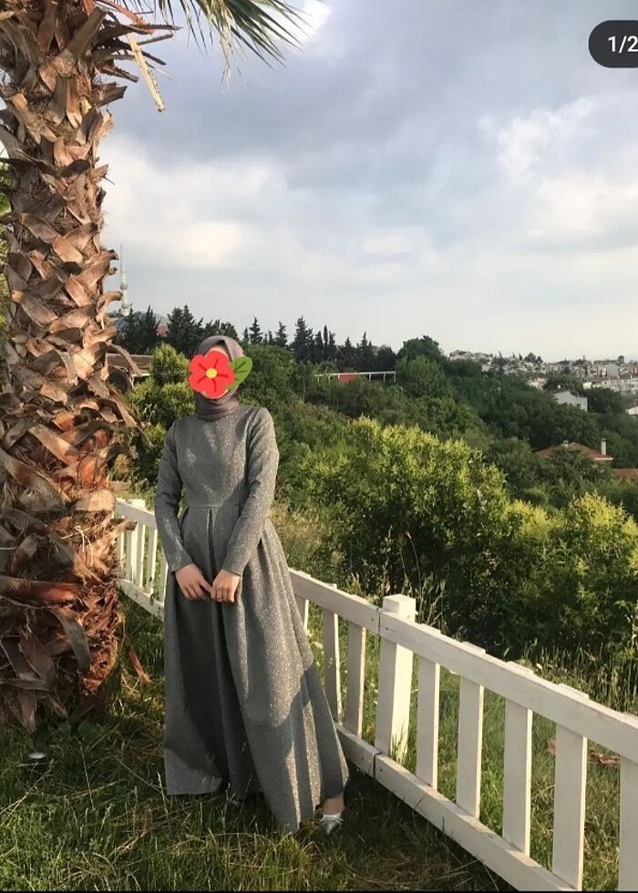 Gri Simli 38 beden Abiye - Görsel 2