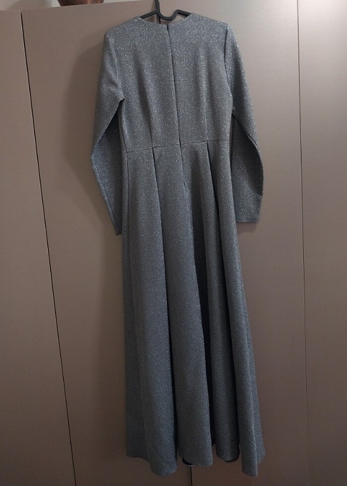 Gri Simli 38 beden Abiye - Görsel 4