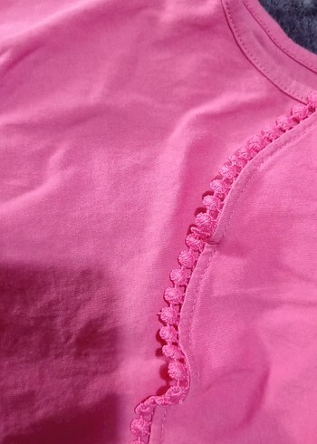 Pembe Kız Çocuk Fırfırlı Askısız Bluz - Görsel 3