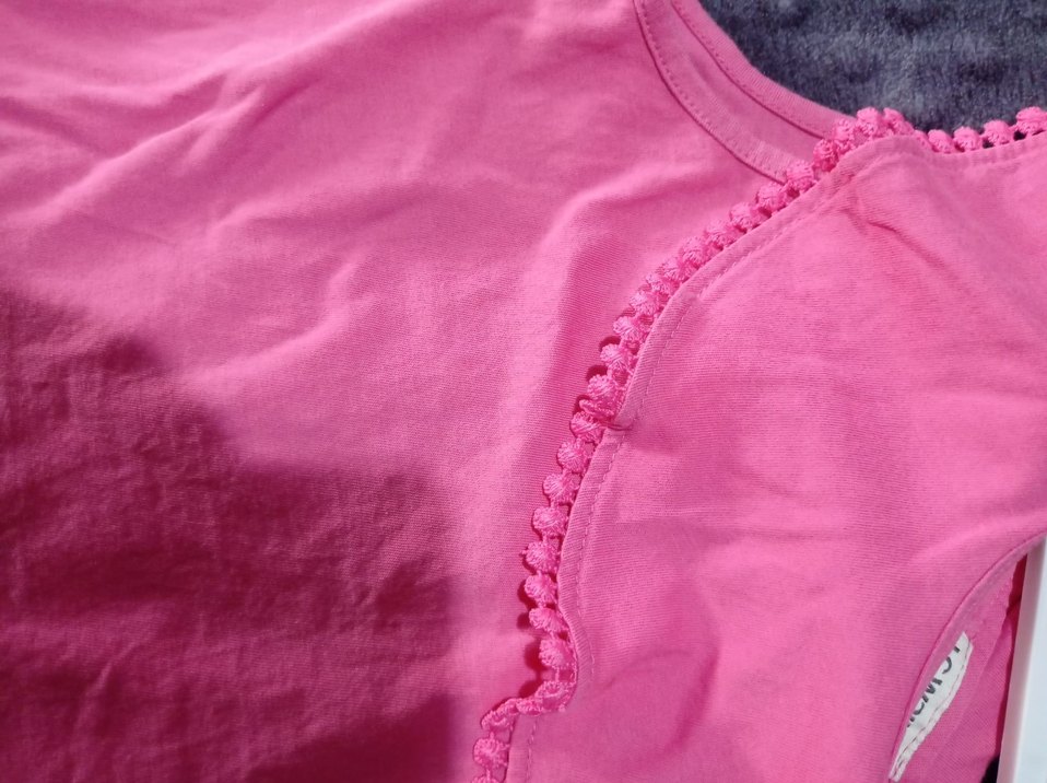 Pembe Kız Çocuk Fırfırlı Askısız Bluz - Görsel 3