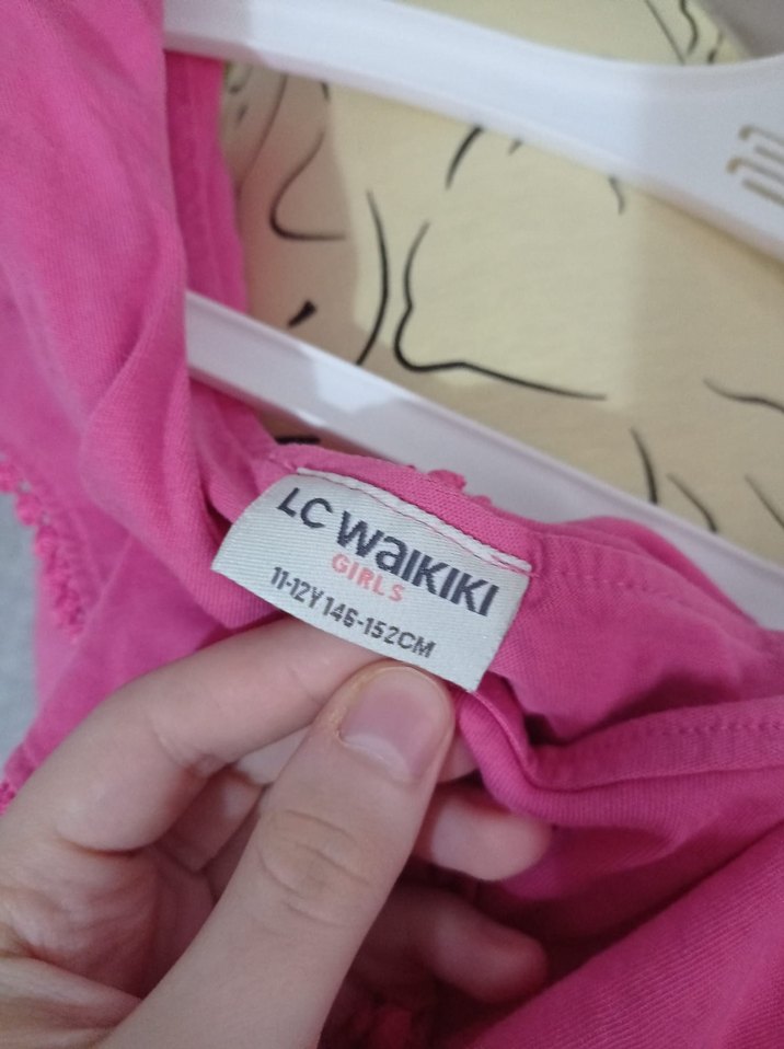 Pembe Kız Çocuk Fırfırlı Askısız Bluz - Görsel 4