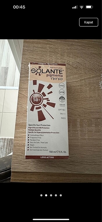 Solante güneş kremi