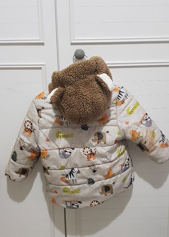 Kürklü Kapüşonlu Baskılı Erkek Çocuk Mont - Görsel 2