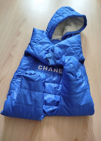 Mavi Kapüşonlu Bebek Kayak Tulumu - Görsel 8