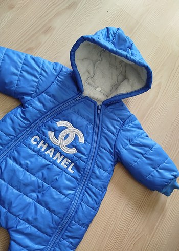 Mavi Kapüşonlu Bebek Kayak Tulumu - Görsel 3