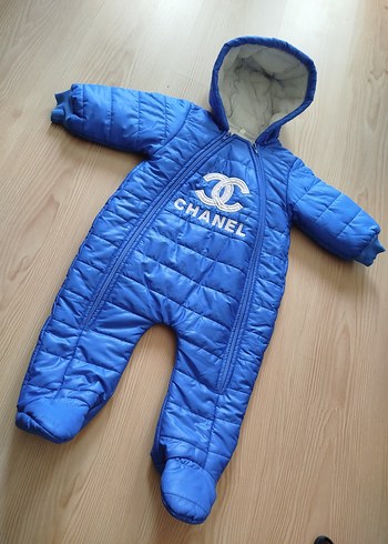 Mavi Kapüşonlu Bebek Kayak Tulumu - Görsel 4