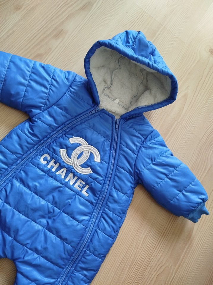 Mavi Kapüşonlu Bebek Kayak Tulumu - Görsel 3