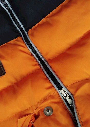 Erkek Çocuk Turuncu Siyah Fermuarlı Mont - Görsel 8