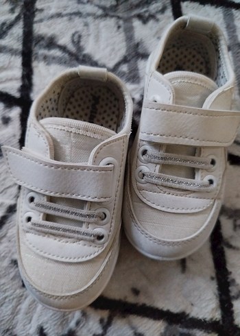 Kız Çocuk Beyaz Cırtlı Spor Ayakkabı - Görsel 4