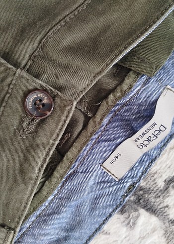 Erkek Kemerli Regular Fit Haki Pantolon - Görsel 7