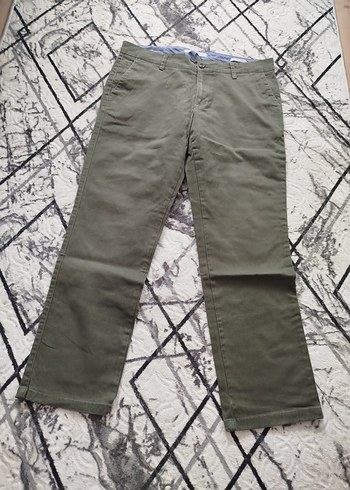 Erkek Kemerli Regular Fit Haki Pantolon - Görsel 2