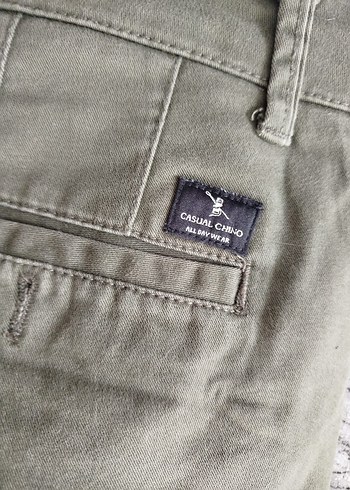 Erkek Kemerli Regular Fit Haki Pantolon - Görsel 5