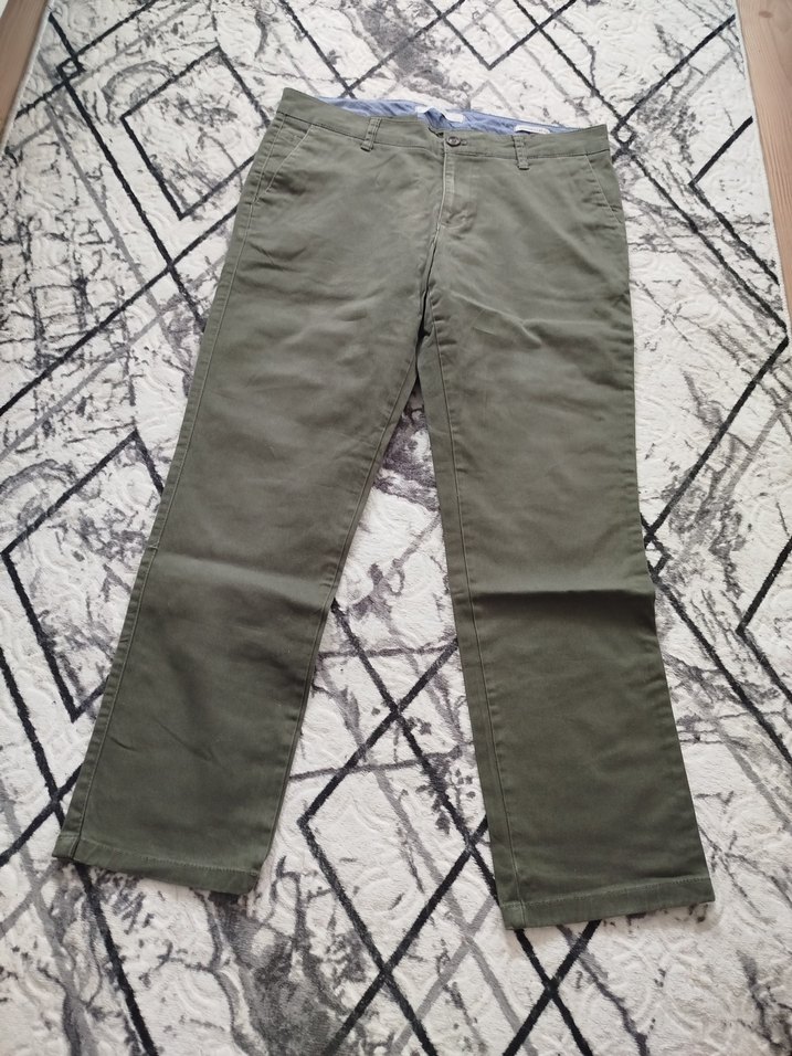 Erkek Kemerli Regular Fit Haki Pantolon - Görsel 2