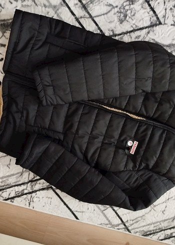 Siyah Kapüşonlu Fermuarlı Kısa Kışlık Ceket - Görsel 6