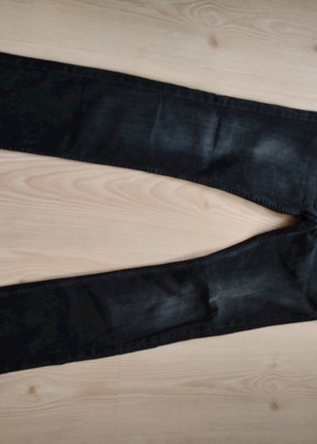 Düğmeli Gri Erkek Denim Jean - Görsel 2