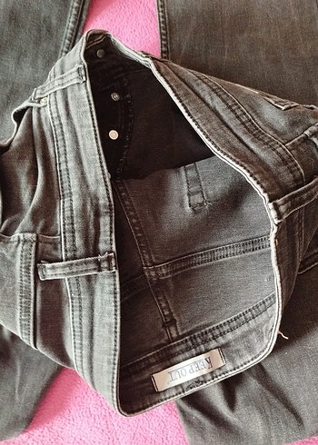 Düğmeli Gri Erkek Denim Jean - Görsel 7